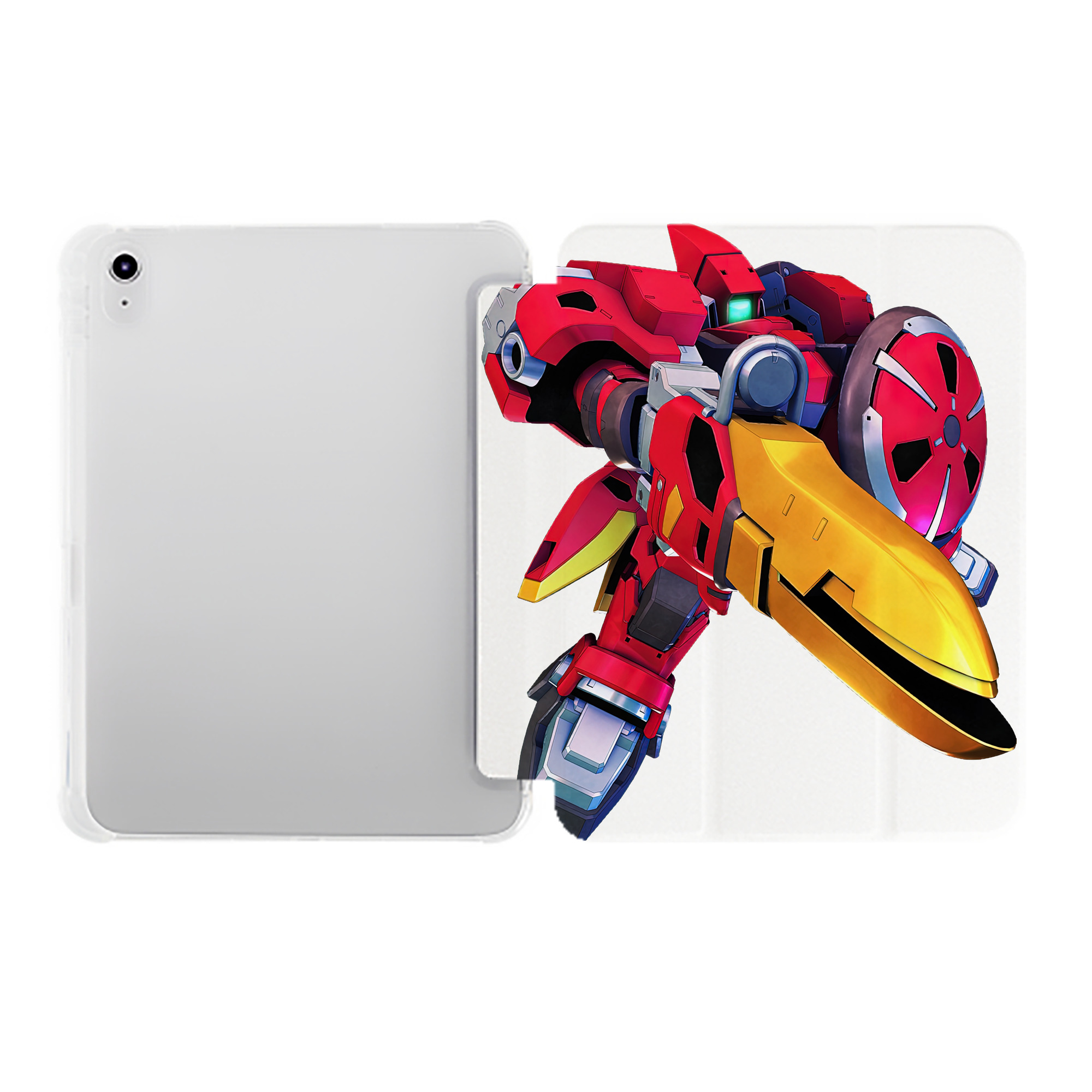 （画像用） 機動戦士ガンダム Mobile Suit Gundam IPad ケース ペン収納付き 三つ折りスタンド PUレザー×シリコン 対応機種9.5/10.5/10.9インチ